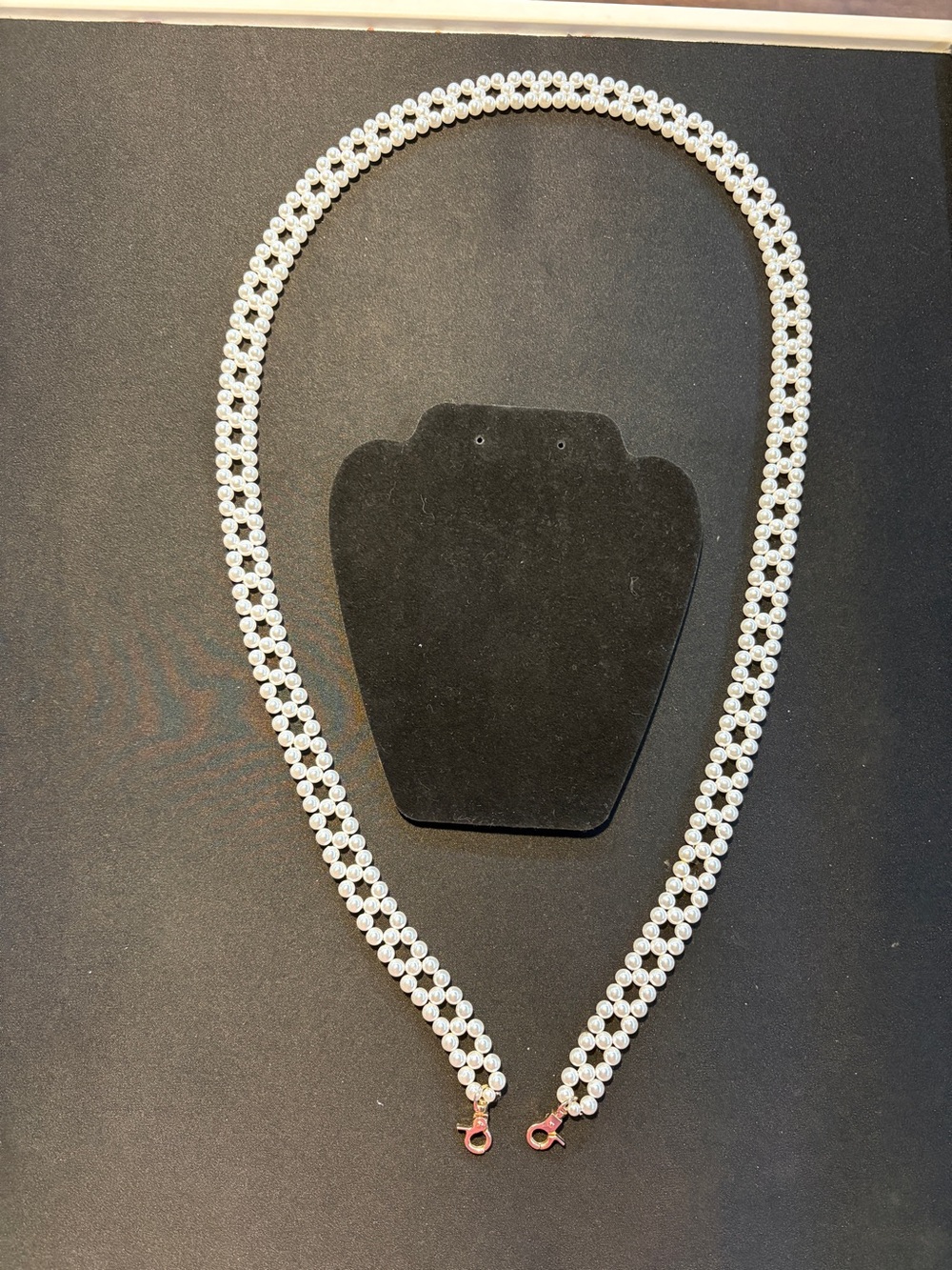 Classic White Faux Pearl Beaded Crossbody Strap